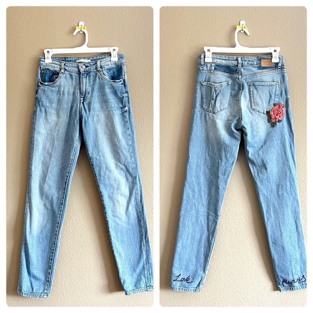 Zara “Love Always” Embroidered Jeans